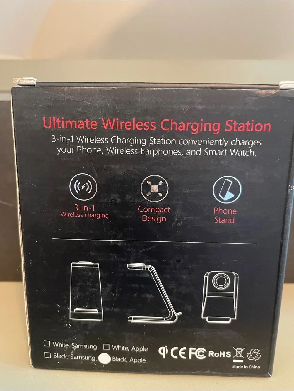 T3 3-in-1 Wireless Charging Station Black